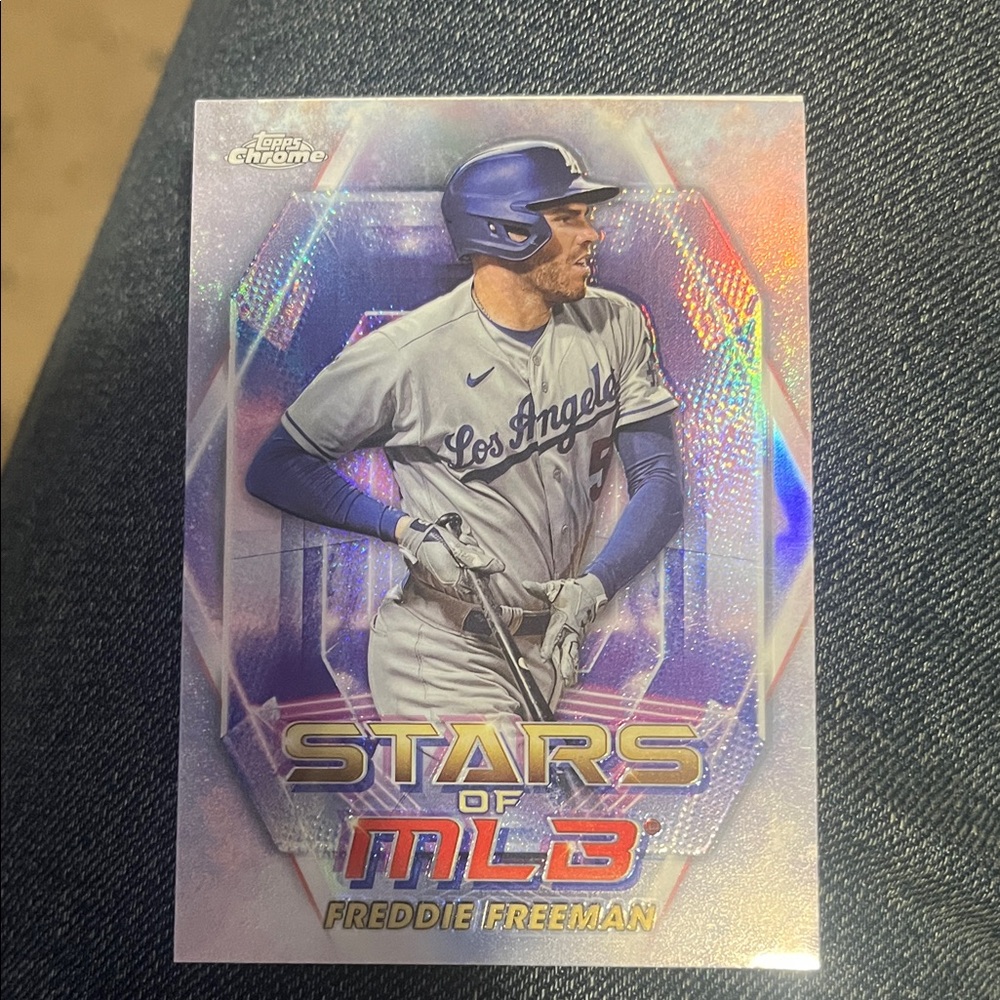 Topps Chrome Freddie Freeman MLB Trading Card - Blue and White